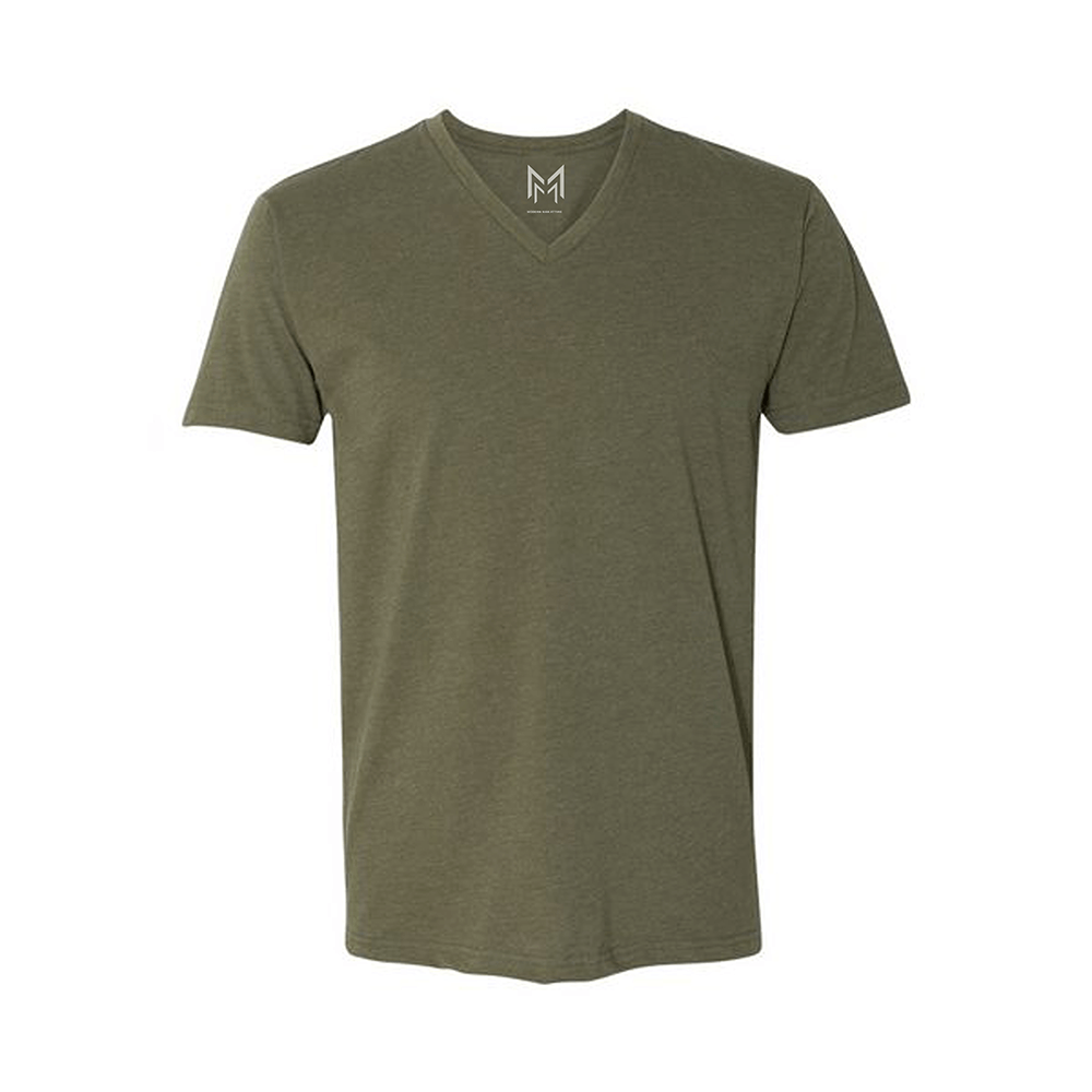Green V-Neck T-Shirt Men